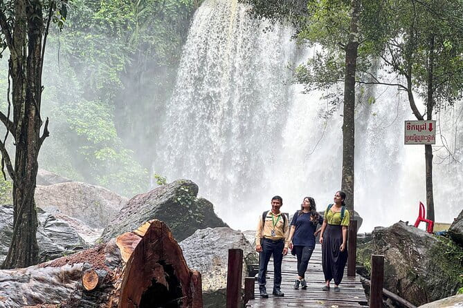 3 Day Angkor Wat Kulen Mountain Beng Mealea and Floating village - Phnom Kulen day: waterfalls, a reclining Buddha, and River of 1000 Lingas
