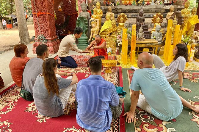 Buddhist Monastery with Monks Water Blessing - What a Monks Water Blessing Looks Like in Siem Reap