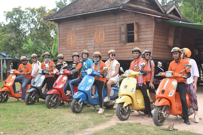 Countryside Morning Life Vespa Tour - The lake and temple-restoration scenery break