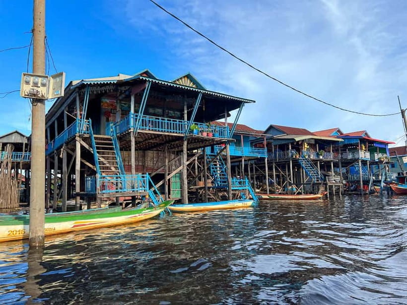 Kulen Mountain Tour with Picnic and Floating Village Sunset - Kampong Phluk: stilt houses, mangroves, and a monastery on an artificial island