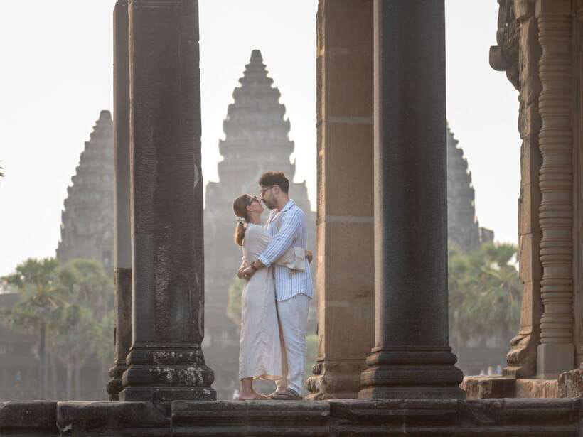 Professional Photoshoot in Angkor Archaeological Park - Angkor Wat sunrise: portraits with the iconic backdrop