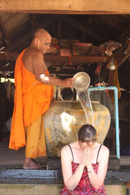 Siem Reap: 1-Hour Cambodian Buddhist Water Blessing - How the flow works: pickup, tuk-tuk ride, sarong, and wrist ties