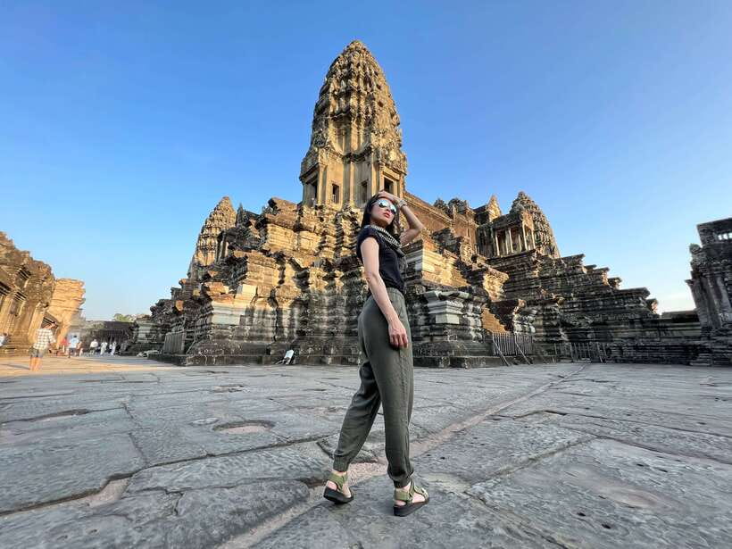 Siem Reap: Angkor Wat Sunrise and Market Tour by Jeep - Bayon Temple and Victory Gate: stone faces, city protection, and great photo angles