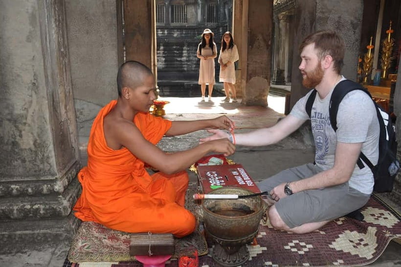 Siem Reap Cambodian Buddhist Water Blessing and Local Market - A Buddhist Water Blessing in the Pagoda Countryside