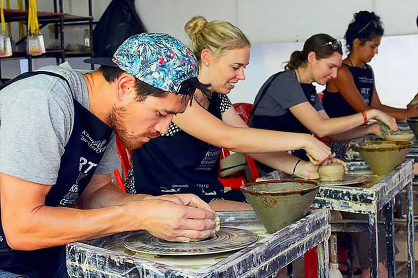Siem Reap : Pottery Classes with Transfer round trip - At the pottery wheel: shaping your bowl the hands-on way