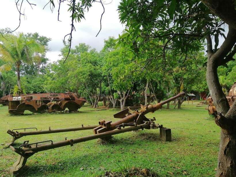 Siem Reap: War Museum included Ticket and Pickup Drop Off - First stop: entering the vehicle garden and getting oriented fast
